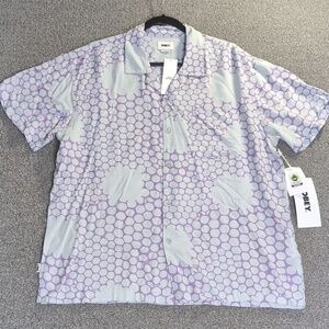 NWT Obey From Urban Outfitters Short Sleeve Button Down Honeycomb Shirt Large